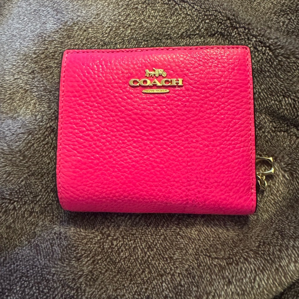 Coach Vibrant Pink Leather Wallet